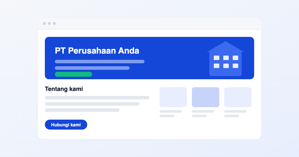 Ilustrasi website company profile perusahaan