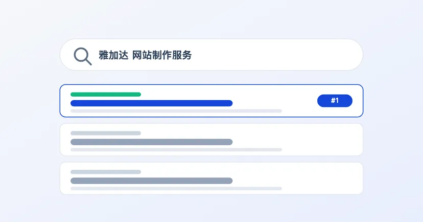 网站排在Google搜索结果第一位的示意图