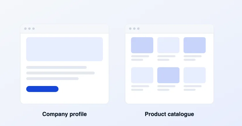 Comparison of a company profile website and a product catalogue website