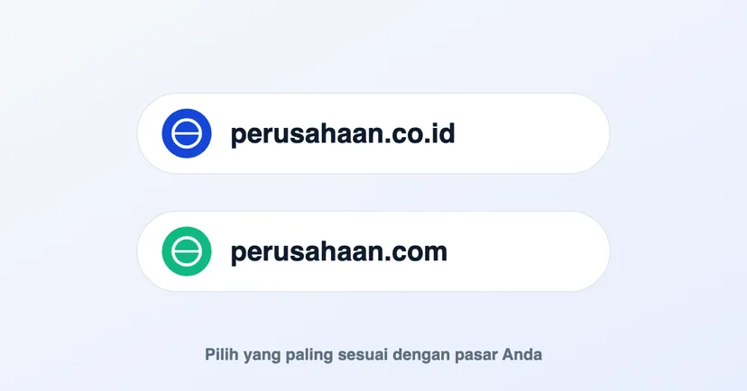 Ilustrasi pilihan domain .co.id dan .com